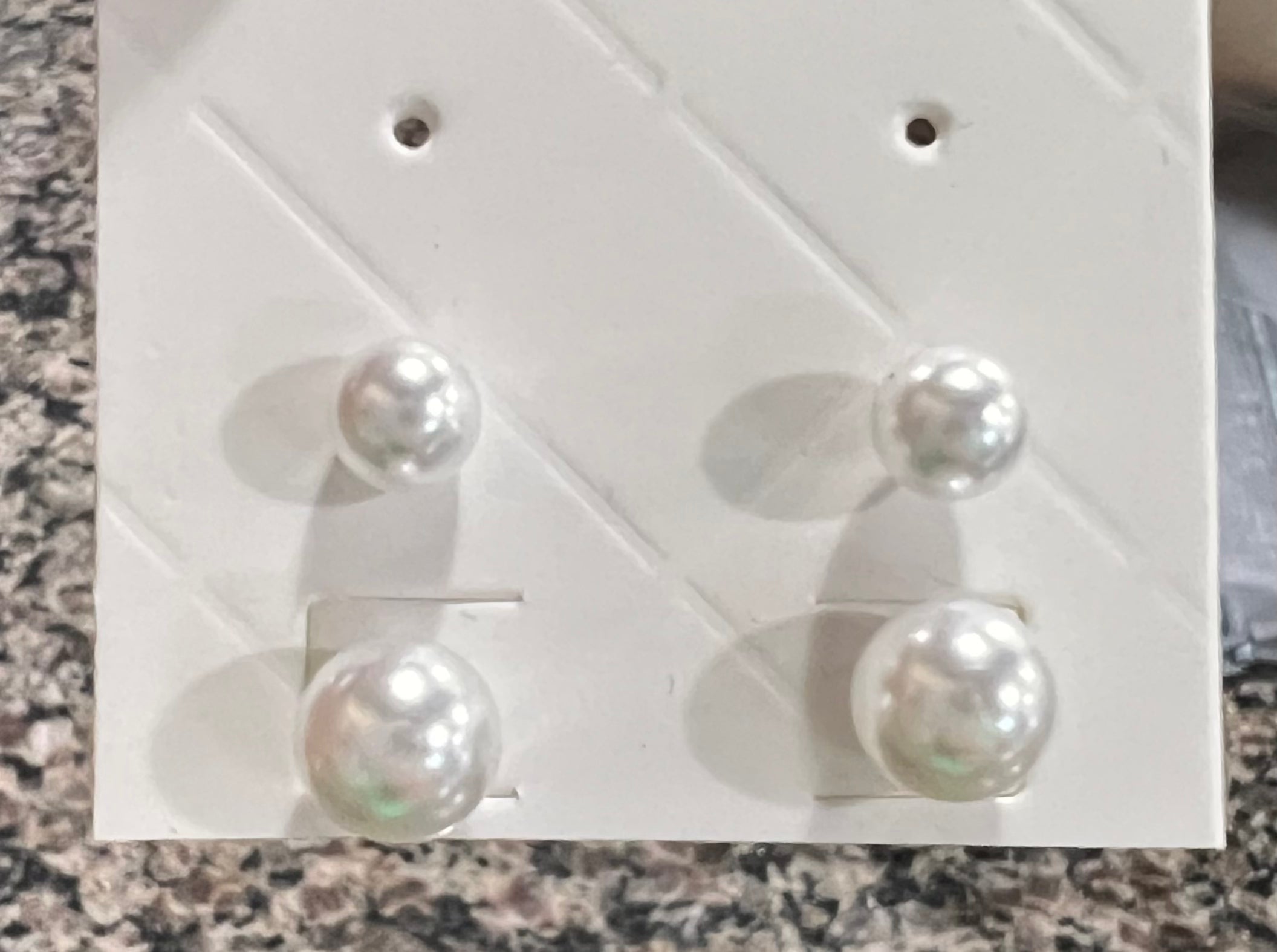 small and medium set of pearl studs