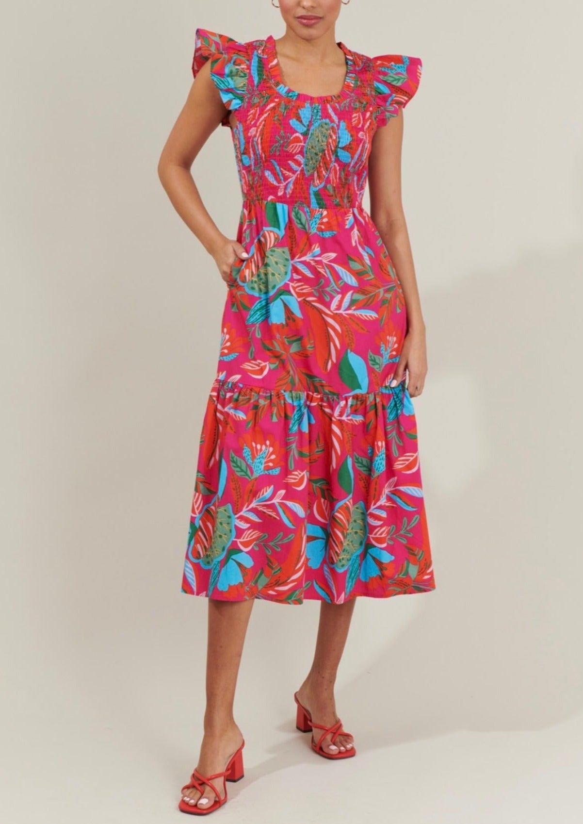 Mamacita Oval Neck Printed Maxi