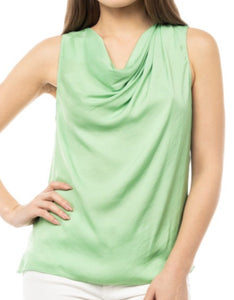 Asymmetrical Drape neck satin tank