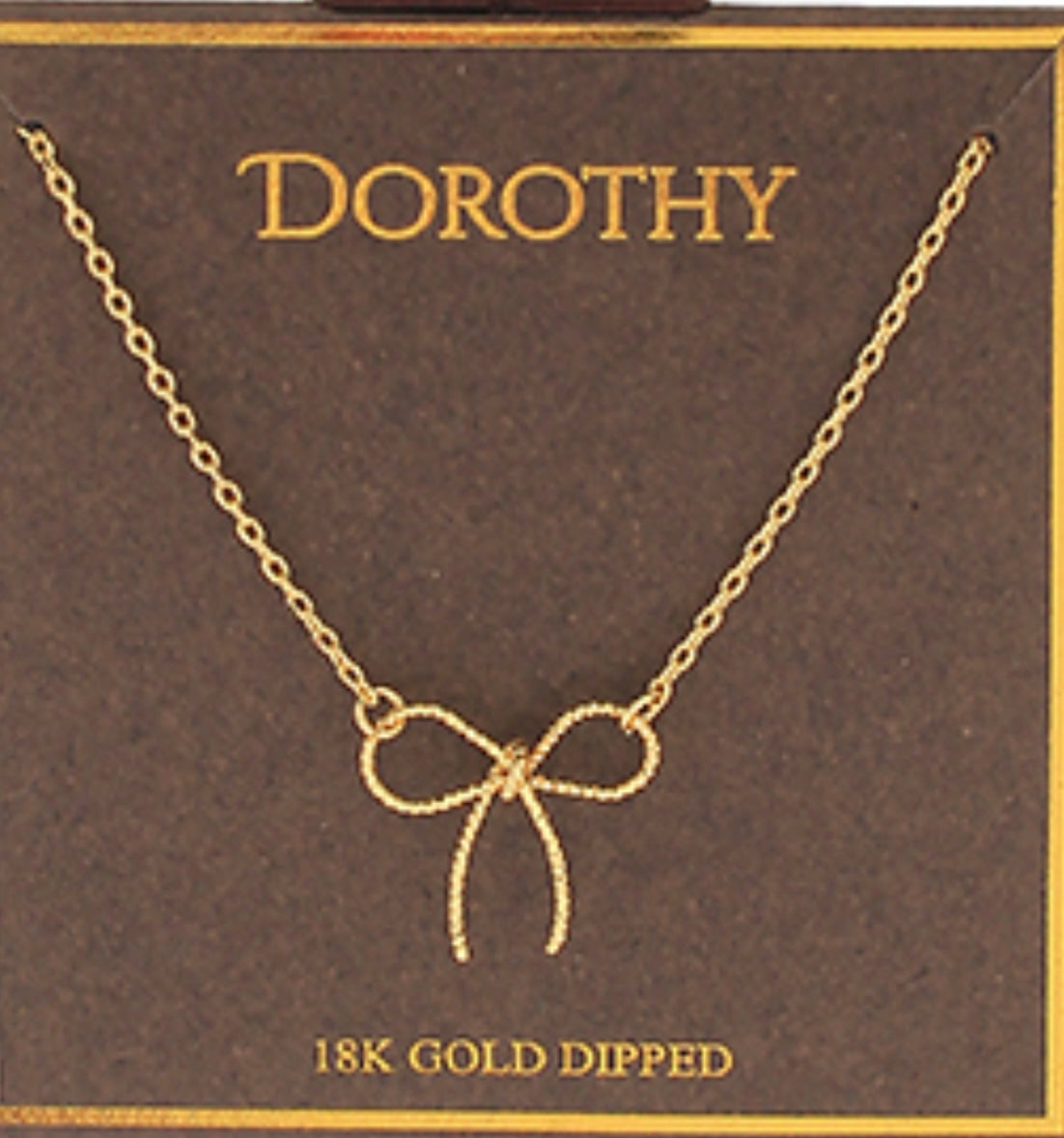 Rope texture bow pendant necklace