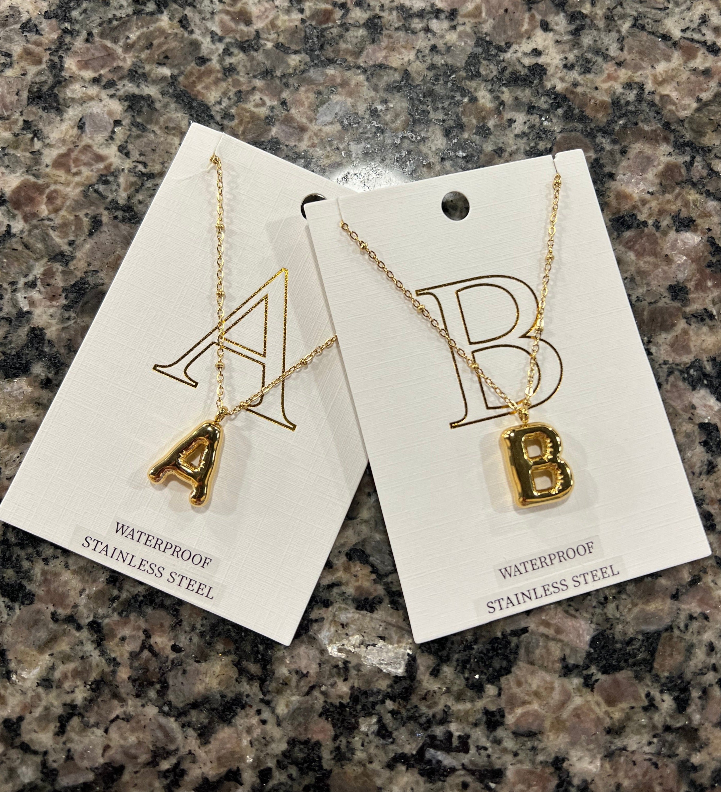 Bubble initial waterproof necklace