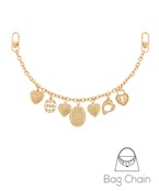 Heart locket multi charm bag chain