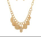 Cross and coin multi charm necklace