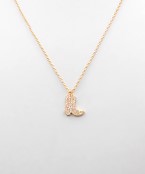 Pave Cowgirl Boot Necklace