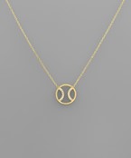 Pave baseball with rhinestones pendant necklace