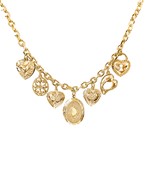 3 locket and heart charm necklace