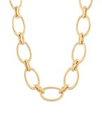 2 oval shaped linked chain bold necklace