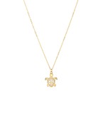 CZ turtle pendant necklace