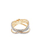 pave 3 row crossover adjustable ring
