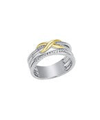 Crossover two toned Ring