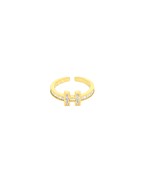 "H" Baguette Pave open ring