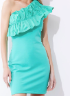 One shoulder ruffle bodycon mini dress