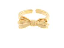 adjustable thicker gold bow ring