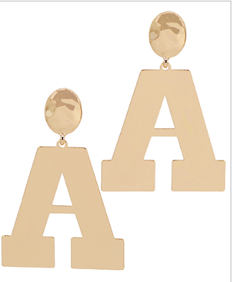 Metal Gold "A" earring