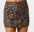 High Waisted Asymmetrical Band Leopard Print Mini Skirt