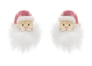 Feather beard small santa studs