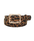 Leopard pattern with gold buckle belt