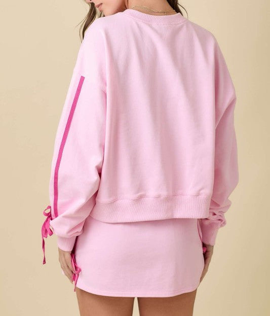 Pink on Pink with thin bow stripes set