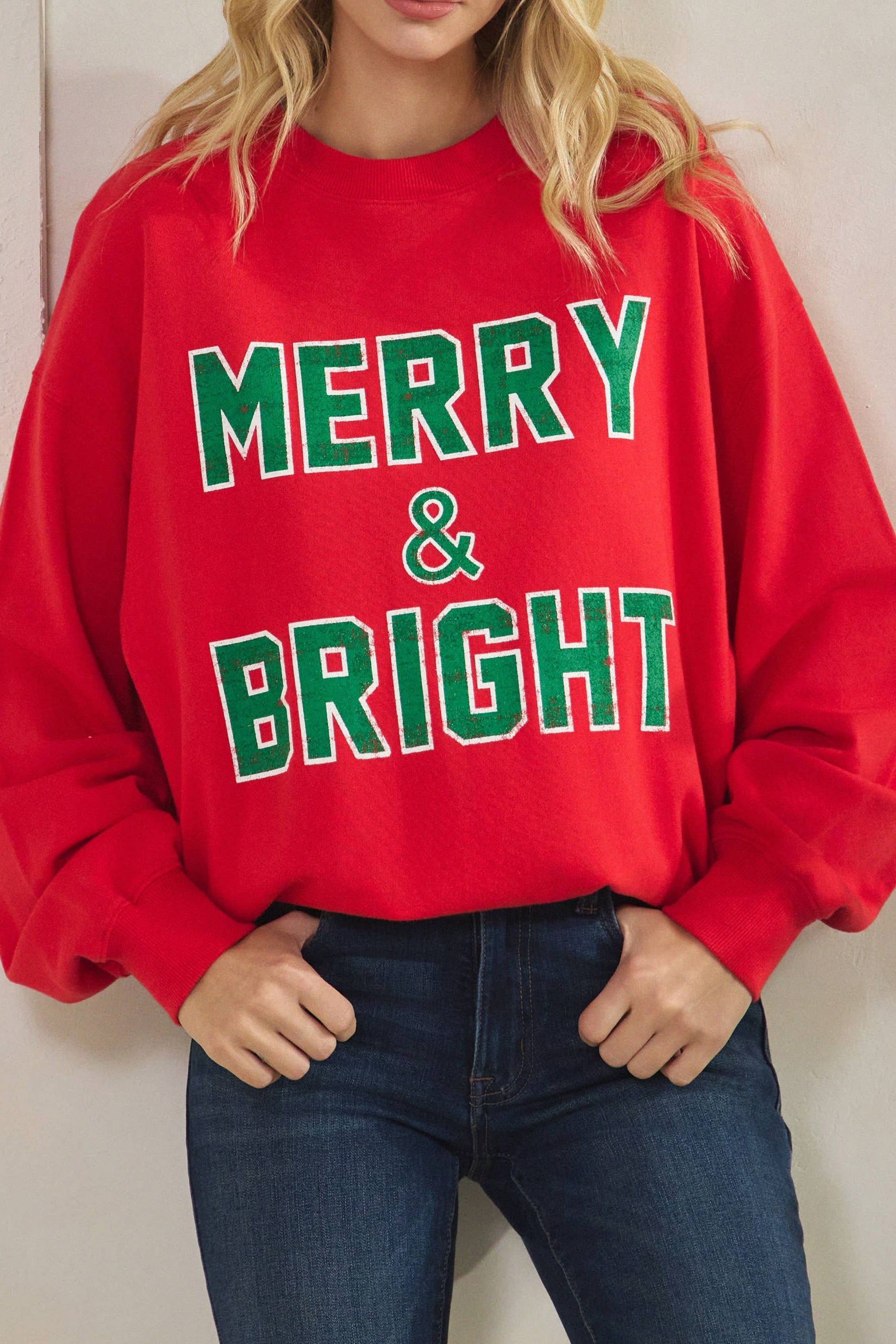 PREMIUM WASH MERRY AND BRIGHT SWEATSHIRT