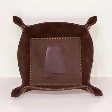 Alabama leather embossed valet tray