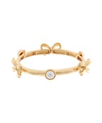 Bow and pearl stackable bracelet