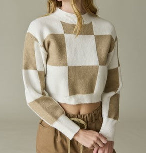 checkered board soft sweater