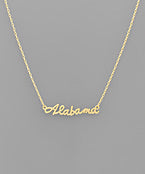 Cursive "Alabama" letter necklace