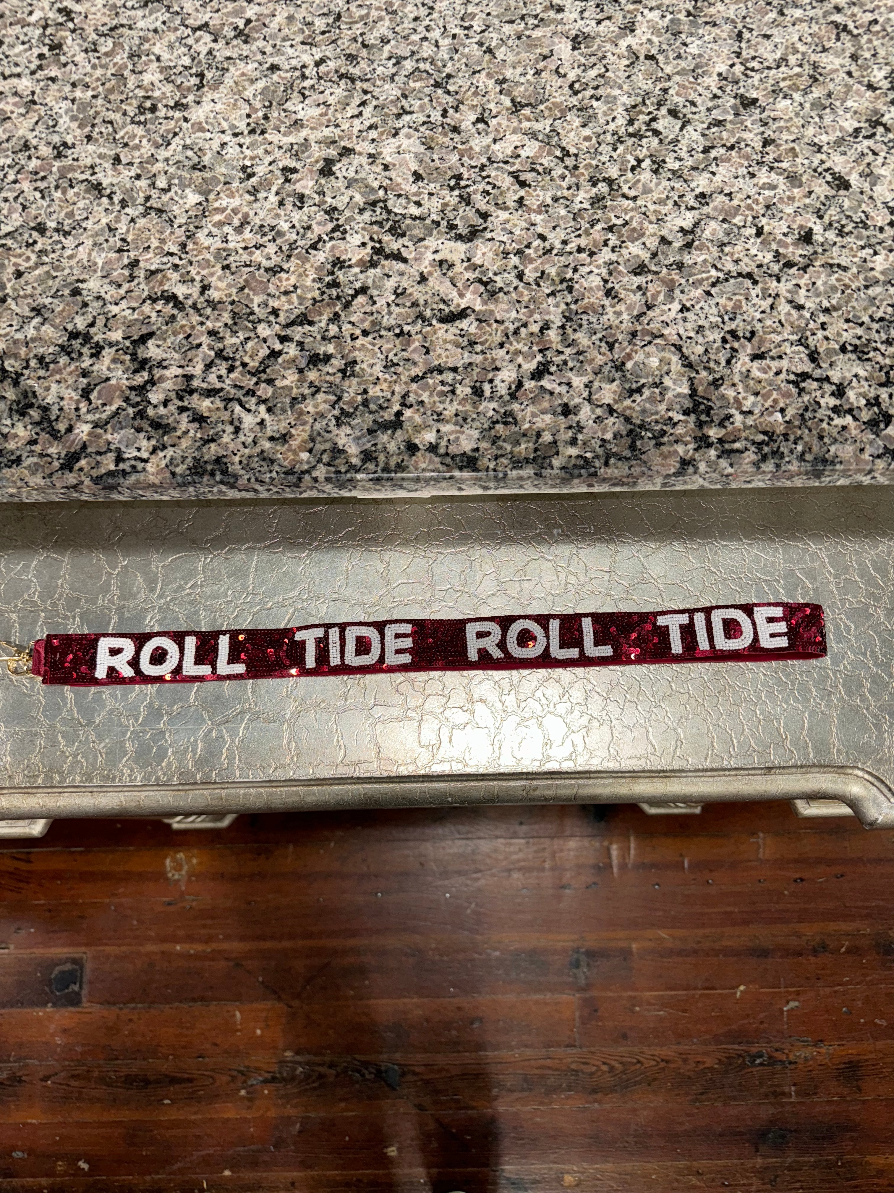 Sequin Purse strap with beaded ROLL TIDE