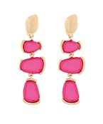 four geometric color beaded drop earring