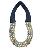 Triple glass bead layered chocker