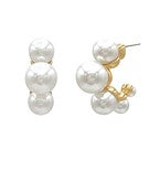 Multi pearl gradual metal hoops