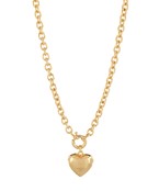 Puffy heart exchangeable charm chain necklace