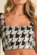 cropped tank sequin houndstooth top