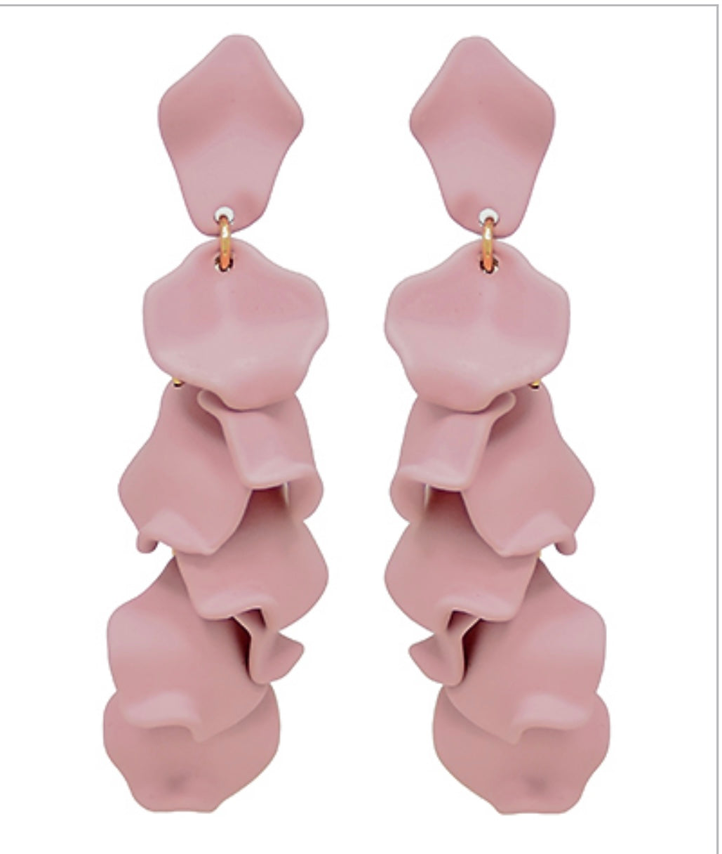 Epoxy petal chandelier earrings