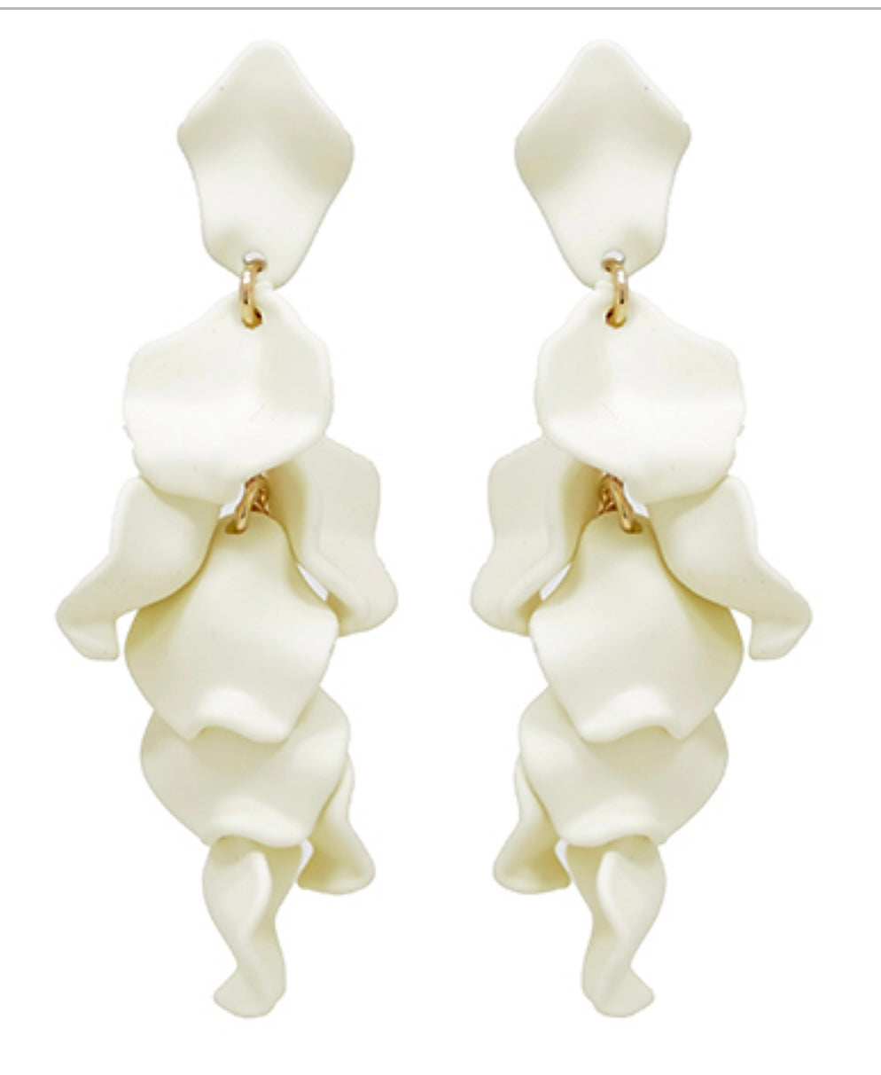 Epoxy petal chandelier earrings