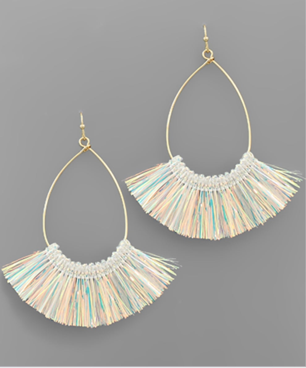 iridescent fringe earrings