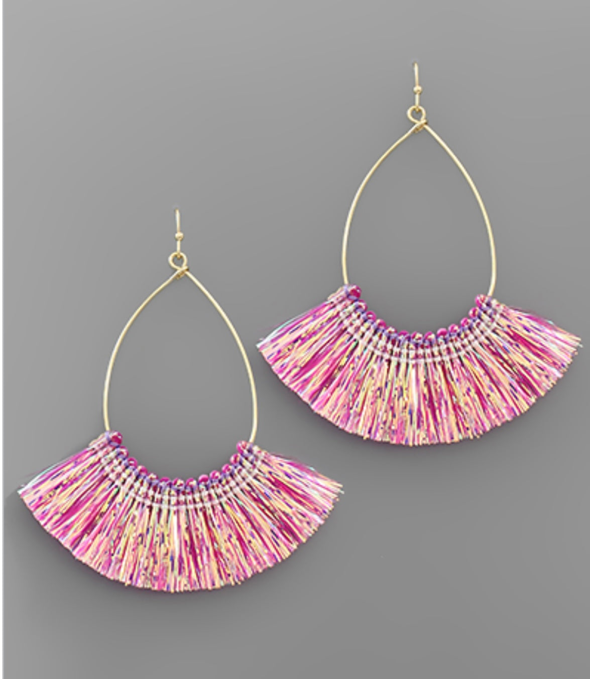iridescent fringe earrings