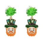 leprechaun face and pom earring