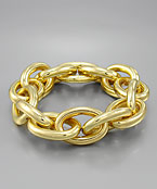 oval metal linked stretch bracelet
