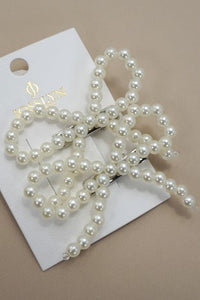 pearl bow hair/shoe clip