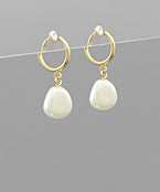 clip on pearl dangle Hugie/hoops