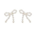 Mini seed pearl bow studs