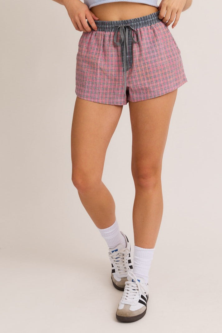 Pink plaid boxers
