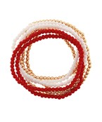 8 row beaded red, white and gold set