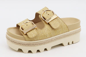 Two strap with buckle platform sandal