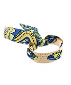 Hammered cuff with scarf threaded through