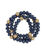 3 row sparkly cut satin ball beaded bracelet