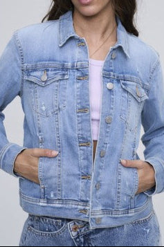 SP-J3638ML stretchy medium light denim jacket