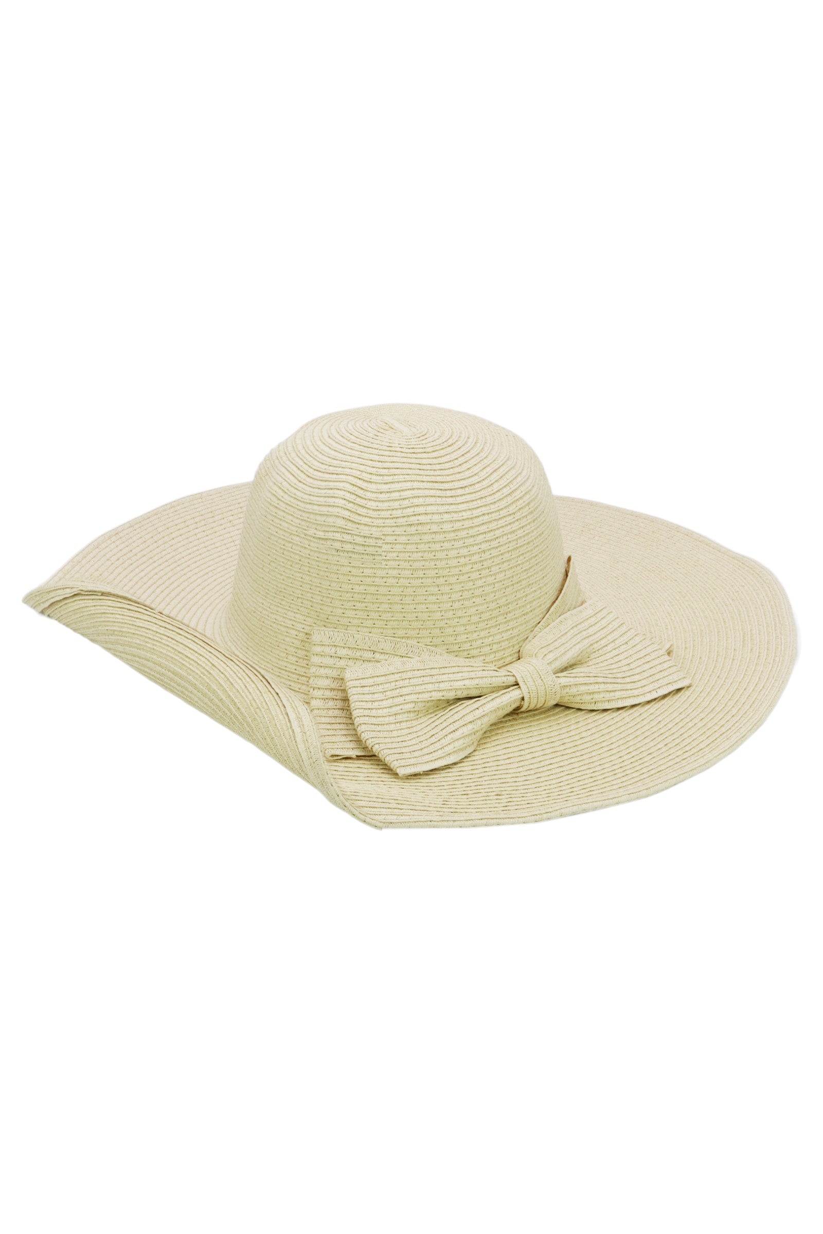 Wide floppy sunhat with bow