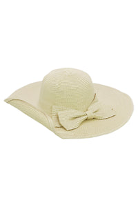 Wide floppy sunhat with bow